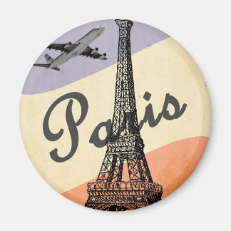 Aimant Tour Eiffel vintage Paris Avion européen