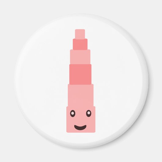 Aimant "Tour rose" Montessori 1,5 (Devant)