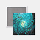 Aimant Tourbillon océan turquoise abstrait (Recto/Verso)