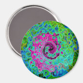 Aimant Tourbillon rétro Super rose et bleu chaud (Recto/Verso)