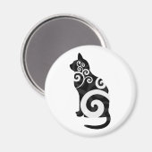Aimant Tourbillonnant noir de chat (Recto/Verso)