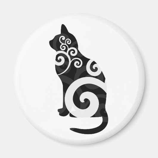 Aimant Tourbillonnant noir de chat (Devant)