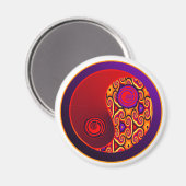 Aimant Tourbillons rouges et violets Yin Yang (Recto/Verso)