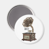 Aimant Tourne-disque dessin animé (Recto/Verso)