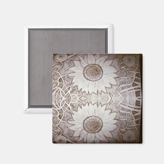 Aimant tournesol à la maison (Recto/Verso)