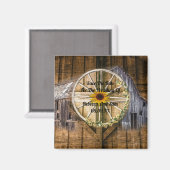 Aimant Tournesol à roue de la grange rustique (Recto/Verso)