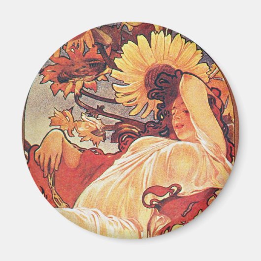 Aimant Tournesol Alphonse Mucha (Devant)