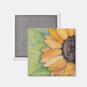 Aimant Tournesol aquarelle (Recto/Verso)