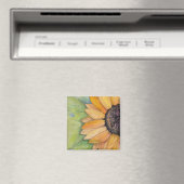 Aimant Tournesol aquarelle (In Situ (Lave-vaisselle))
