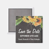 Aimant Tournesol Aquarelle Rustique Pays Enregistrer la d (Recto/Verso)