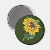 Aimant Tournesol doré (Recto/Verso)