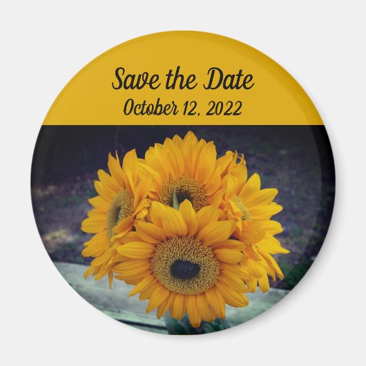 Aimant Tournesol Enregistrer la date Tournesols Événement (Devant)