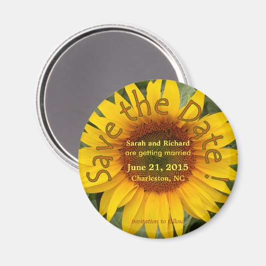 Aimant Tournesol Enregistrer l'aimant de date (Recto/Verso)
