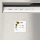 Aimant Tournesol Eucalyptus Floral Enregistrer La Date (In Situ (Lave-vaisselle))