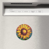 Aimant tournesol. Fleur. coloré (In Situ (Lave-vaisselle))