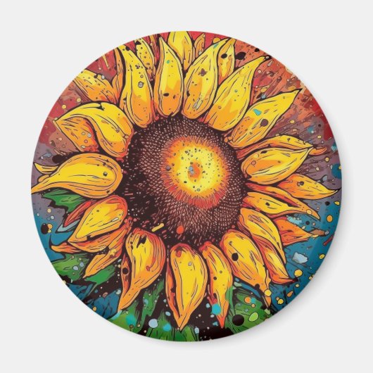 Aimant tournesol. Fleur. coloré (Devant)