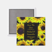 Aimant Tournesol Jaune Lumineux - Enregistrer La Date (Recto/Verso)