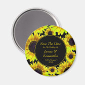 Aimant Tournesol Jaune Lumineux - Enregistrer La Date (Recto/Verso)