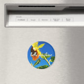 Aimant Tournesol Jaune Photo Hello Sunshine Script Bold (In Situ (Lave-vaisselle))