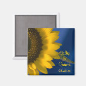 Aimant Tournesol jaune sur Mariage bleu (Recto/Verso)
