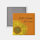 Aimant Tournesol jaune sur Mariage orange (Recto/Verso)