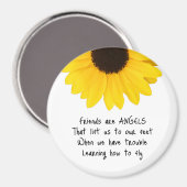 Aimant Tournesol Les Amis Sont Des Anges Citation (Recto/Verso)