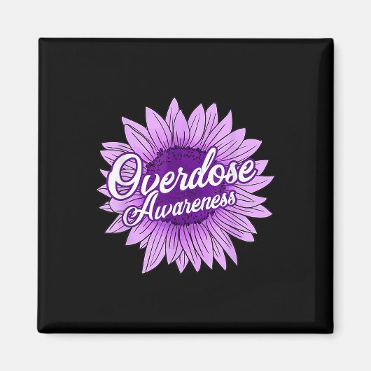 Aimant Tournesol mou Ribbon Opioïde Overdose Aware (Devant)