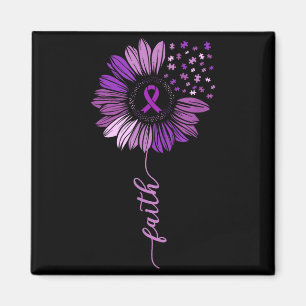 Aimant Tournesol Ruban Violet Hommes et Femmes Alzheimer