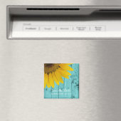 Aimant Tournesol rustique Enregistrer la date Bois Turquo (In Situ (Lave-vaisselle))