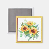 Aimant Tournesols aquarelle (Recto/Verso)