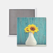 Aimant Tournesols dans un vase (Recto/Verso)