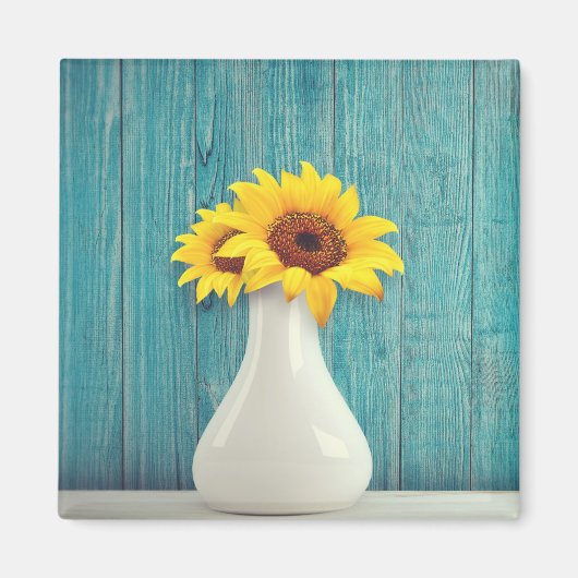 Aimant Tournesols dans un vase (Devant)
