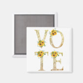 Aimant Tournesols Dorés Votez (Recto/Verso)