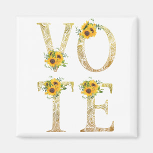 Aimant Tournesols Dorés Votez