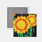 Aimant Tournesols Éruption Solaire (Recto/Verso)