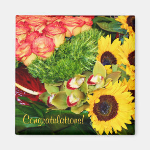 Aimant Tournesols,Ochids,Anthurium,Flore de l'amour_