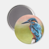 Aimant Tourquoise Morning Kingfisher Bird (Recto/Verso)