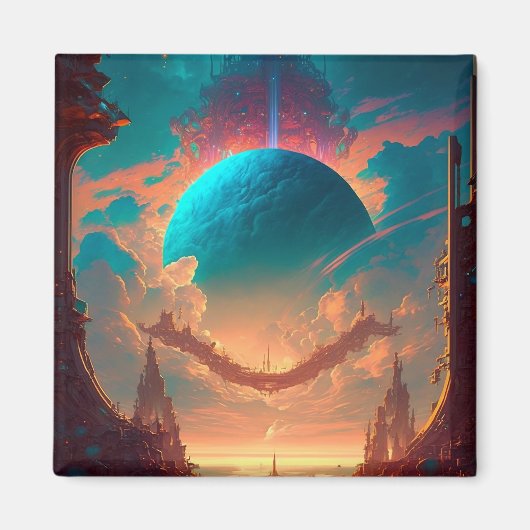 Aimant Tours surréalistes Planète Paysage visionnaire (Devant)