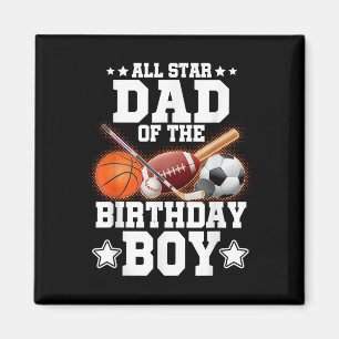 Aimant Tous Les Étoiles Papa De L'Anniversaire Boy Basket