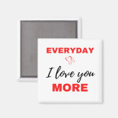 Aimant Tous les jours, je t'aime plus Noir (Recto/Verso)