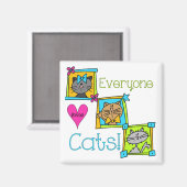 Aimant Tout le monde aime les chats (Recto/Verso)