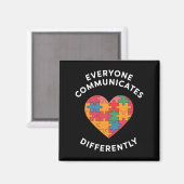 Aimant Tout le monde communique différemment Sensibilisat (Recto/Verso)