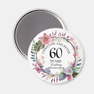 Aimant Tout Mariage (60) Élégant Anniversaire Floral Favo