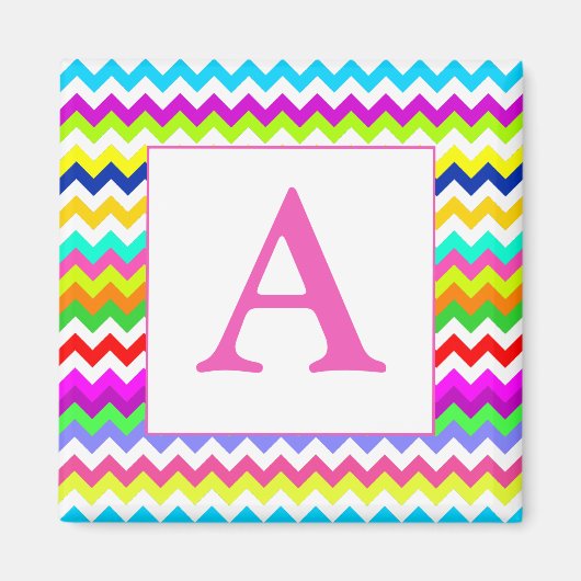 Aimant Tout sauf Grey Chevron Custom Initial (Devant)