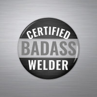Tout texte Noir et Blanc Certifié Badass Welder
