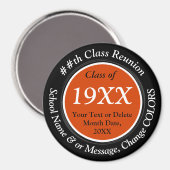 Aimant Toute année, Orange, Noir, Classe Souvenirs Réunio (Recto/Verso)