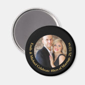 Aimant TOUTE PHOTO Mariage D'Anniversaire En Marbre Noir (Recto/Verso)