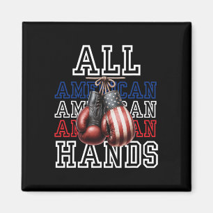 Aimant Toutes les mains américaines Tee-shirt drapeau amé