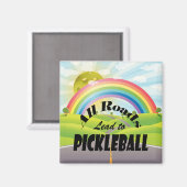 Aimant Toutes les routes mènent au Pickleball (Recto/Verso)