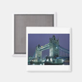 Aimant Tower Bridge la nuit, Londres, Angleterre (Recto/Verso)